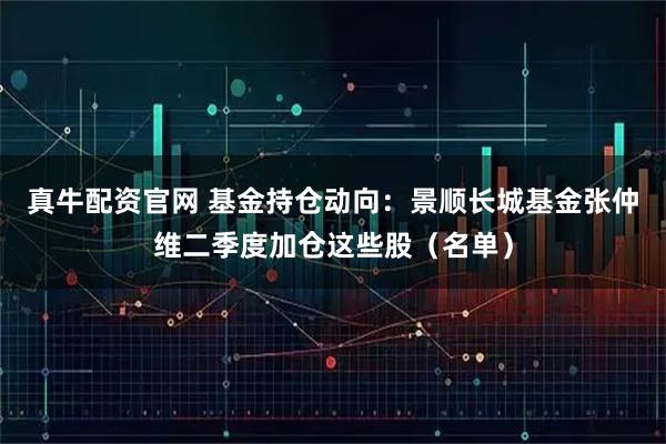 真牛配资官网 基金持仓动向：景顺长城基金张仲维二季度加仓这些股（名单）