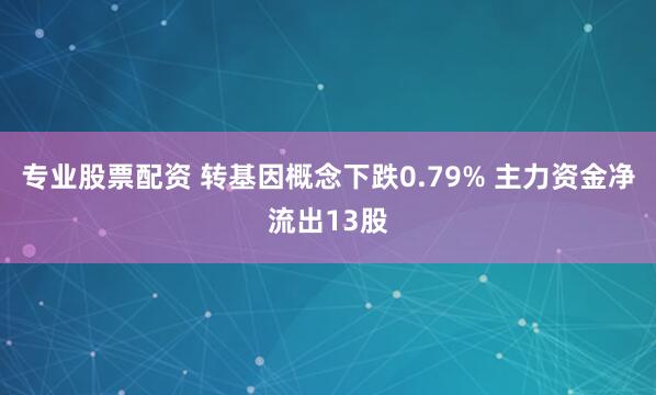 专业股票配资 转基因概念下跌0.79% 主力资金净流出13股