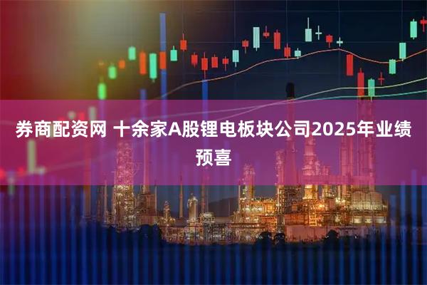 券商配资网 十余家A股锂电板块公司2025年业绩预喜