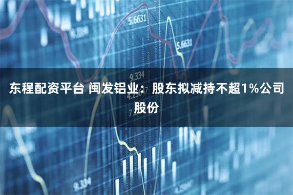 东程配资平台 闽发铝业：股东拟减持不超1%公司股份